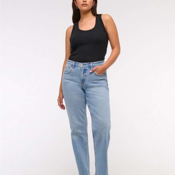 Abercrombie & Fitch Blue Straight Leg Jeans (REGULAR LENGTH) - Picture 1 of 13